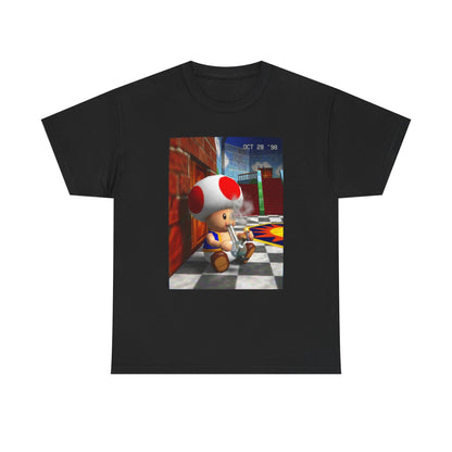Toad Hitting Bong In Retro World Tee