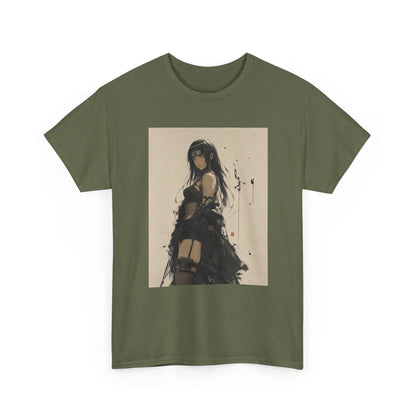 Anime Goth Girl Standing Confidently Tee