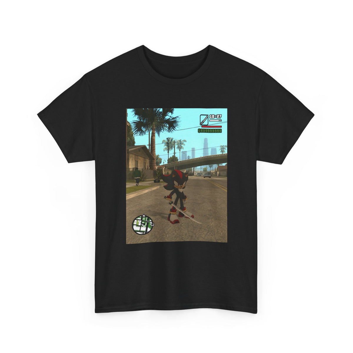 Shadow The Hedgehog Katana Wielding in Grove Street Tee