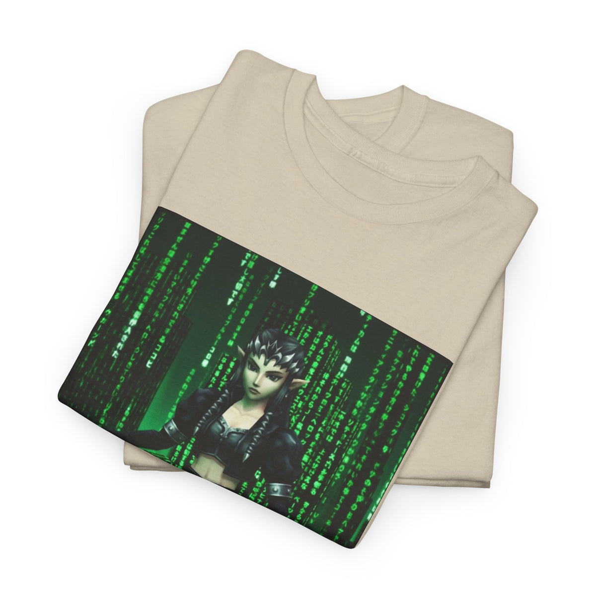 Cyberpunk Elf Queen In The Matrix City Tee