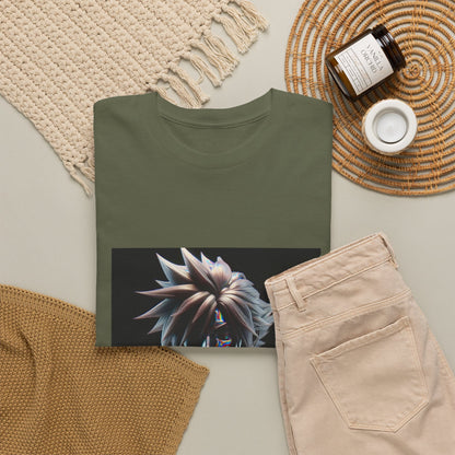 Chrome Spiky-Haired Warrior Reflecting Rainbows Tee