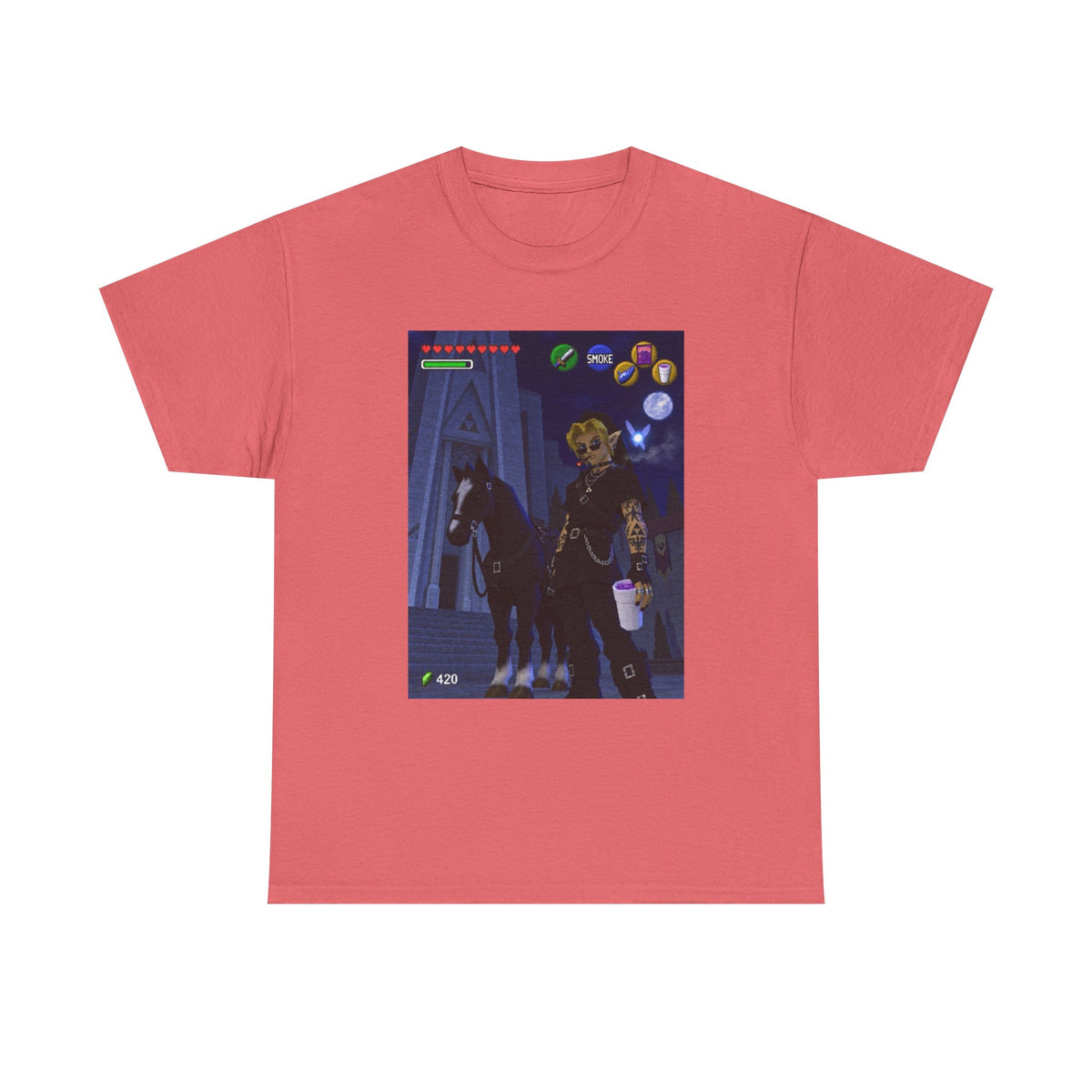 Goth Link Smoking With Epona Tee