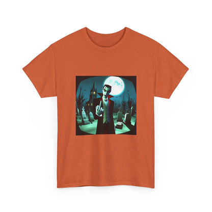 Vampire Giving The Finger In Cemetery Tee
