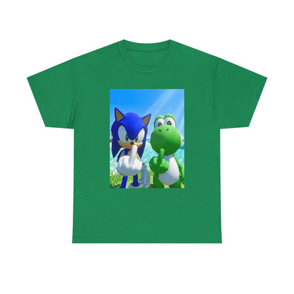 Sonic And Yoshi Flipping Off On The Beach