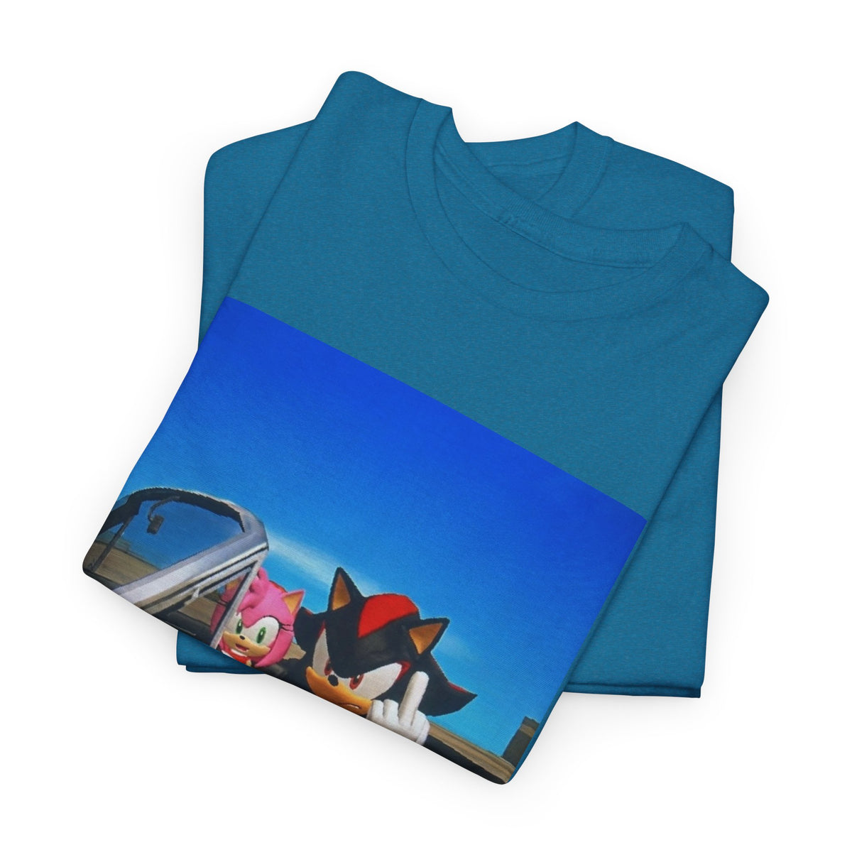 Shadow and Amy Flipping Off The World Tee