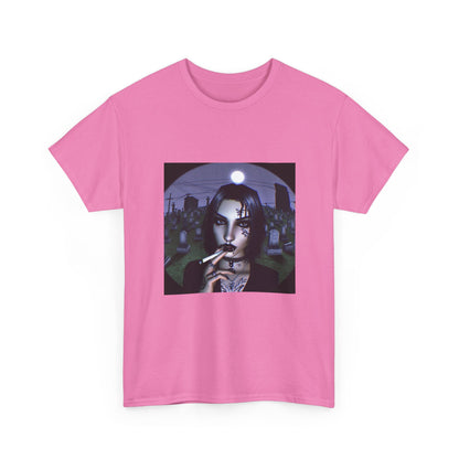 Goth Queen Smoking In Cemetery Moonlight Tee