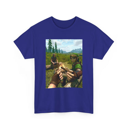 Link and Dragonborn Blaze By The Campfire