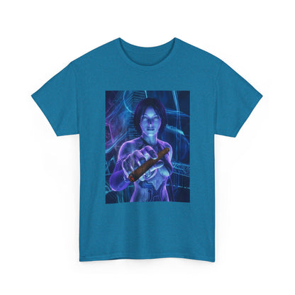 Cybernetic Woman Offers Lit Cigar Tee