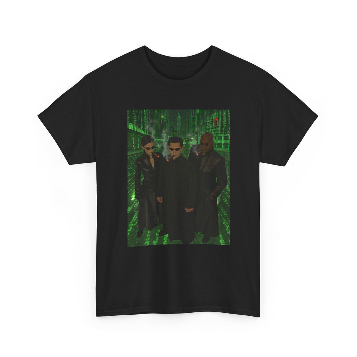Neo, Trinity, Morpheus Smoking In The Matrix