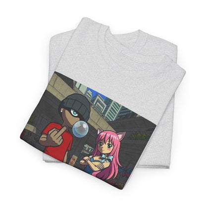 Skater Punk And Kitty Girl In Skater Park Tee