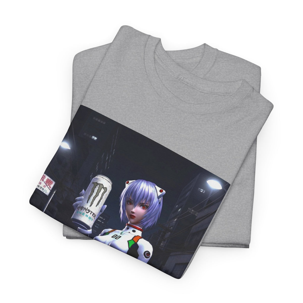Rei Ayanami Holds Monster Energy In City