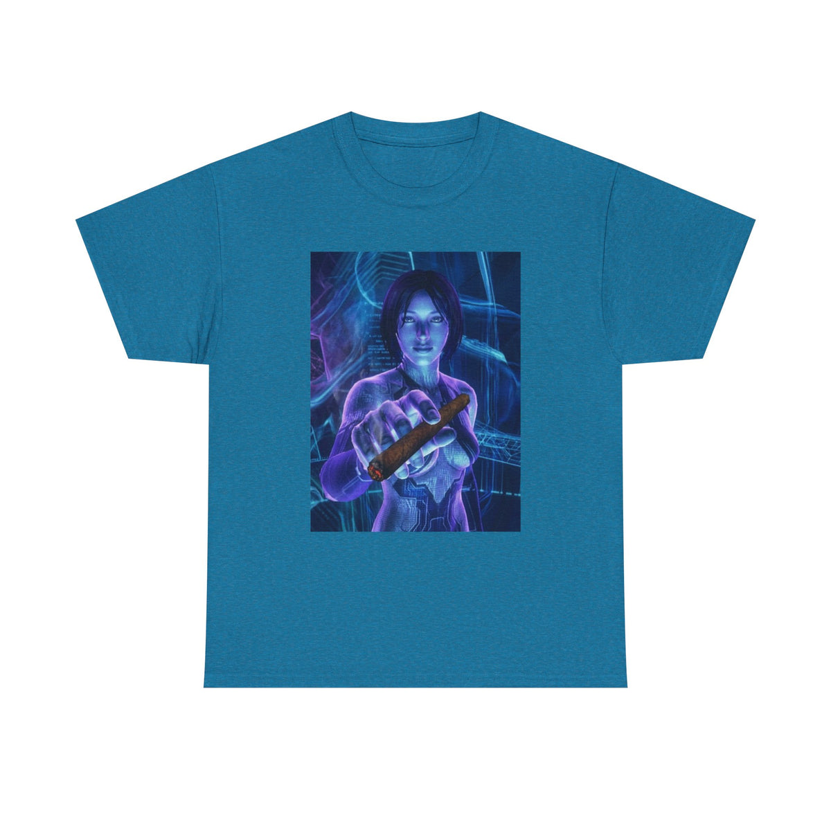 Cybernetic Woman Offers Lit Cigar Tee
