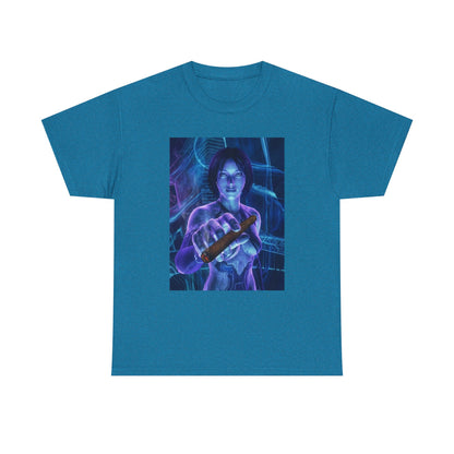 Cybernetic Woman Offers Lit Cigar Tee