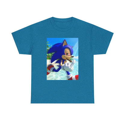 Sonic Smoking Blunt At Beach Tee
