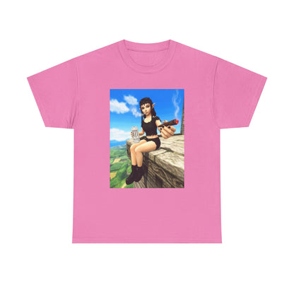 Elf Girl Smoking Cigar On Mountain Tee