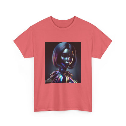 Holographic Cyberpunk Raven Stares Intensively