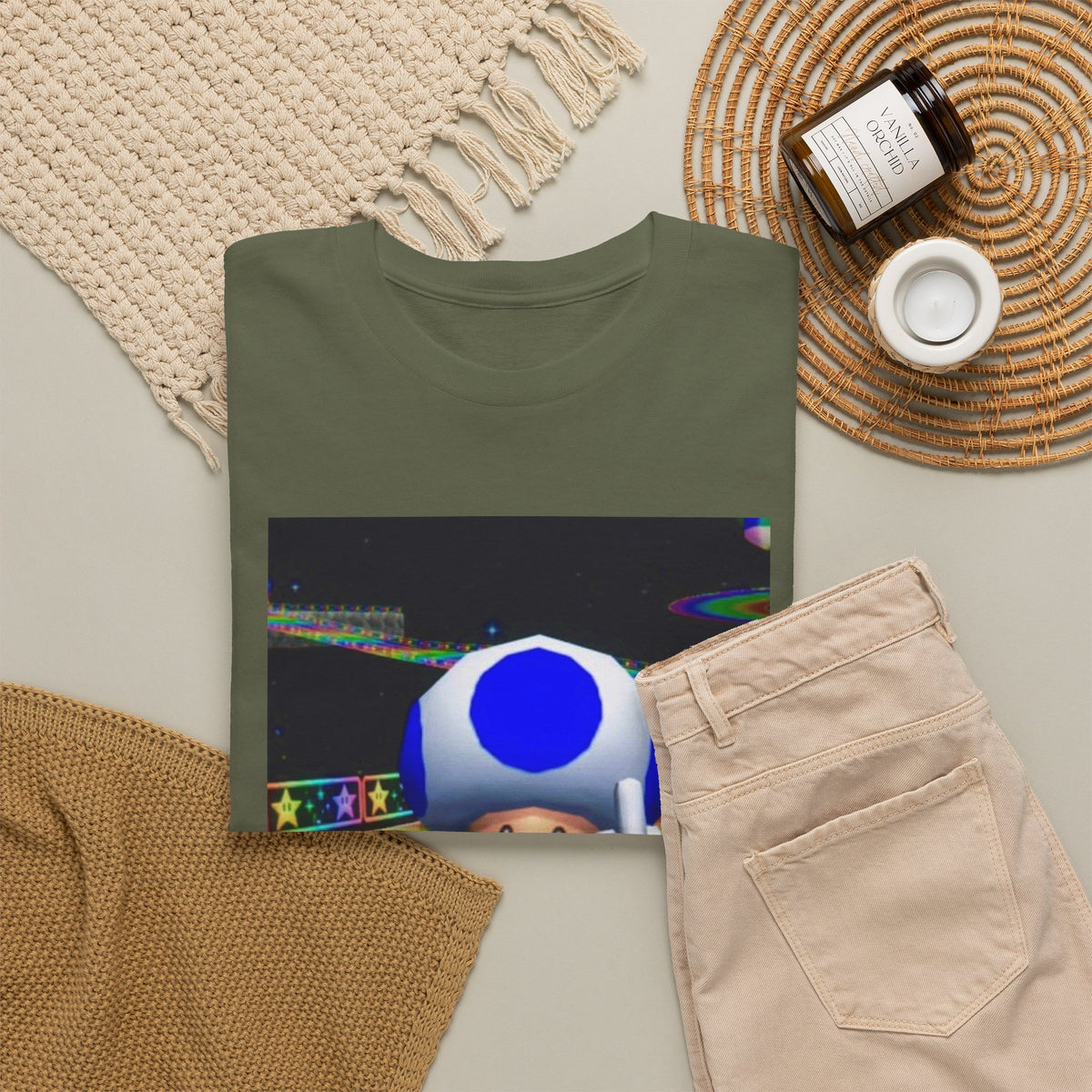 Blue Toad Flipping Off On Rainbow Road Tee