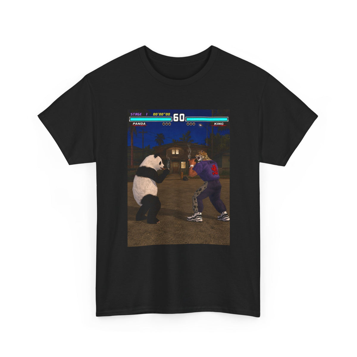 Panda And King Smoking Cigars Street Fight Tee