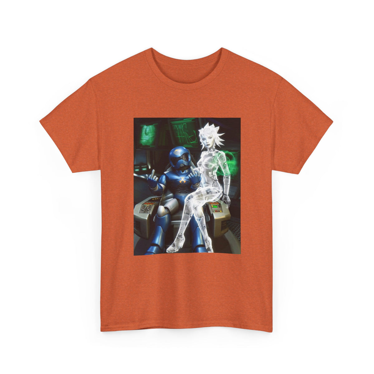 Cyborg & Hologram Flipping The Bird Tee