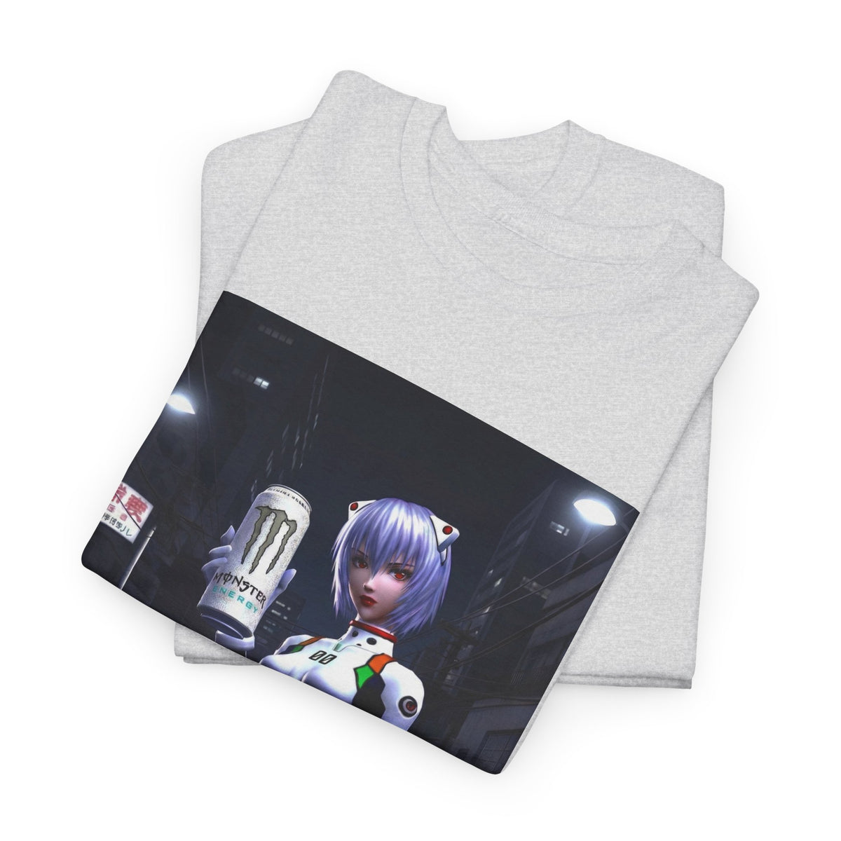 Rei Ayanami Holds Monster Energy In City