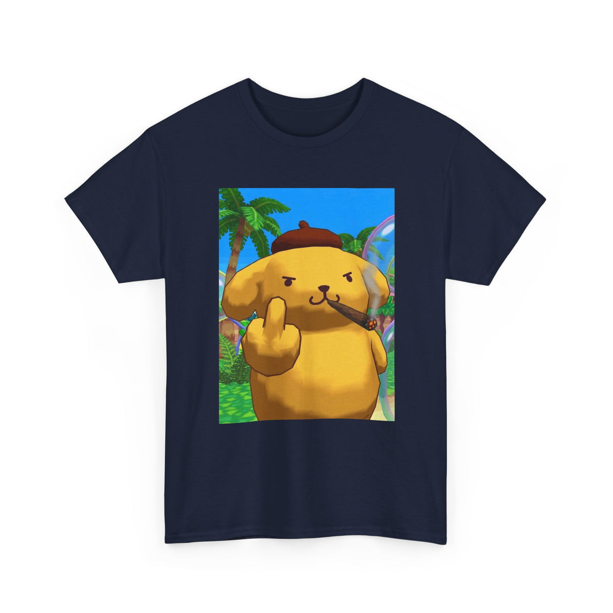 Pompompurin Smoking Blunt Flipping Bird Tee