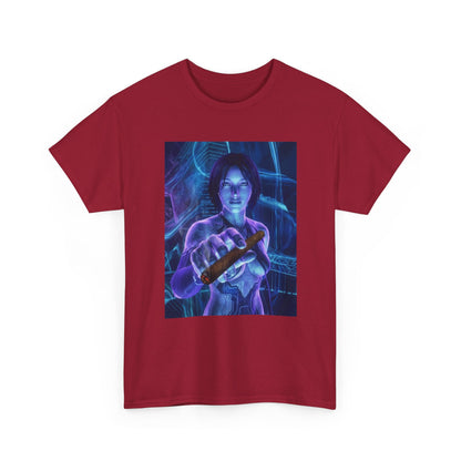 Cybernetic Woman Offers Lit Cigar Tee