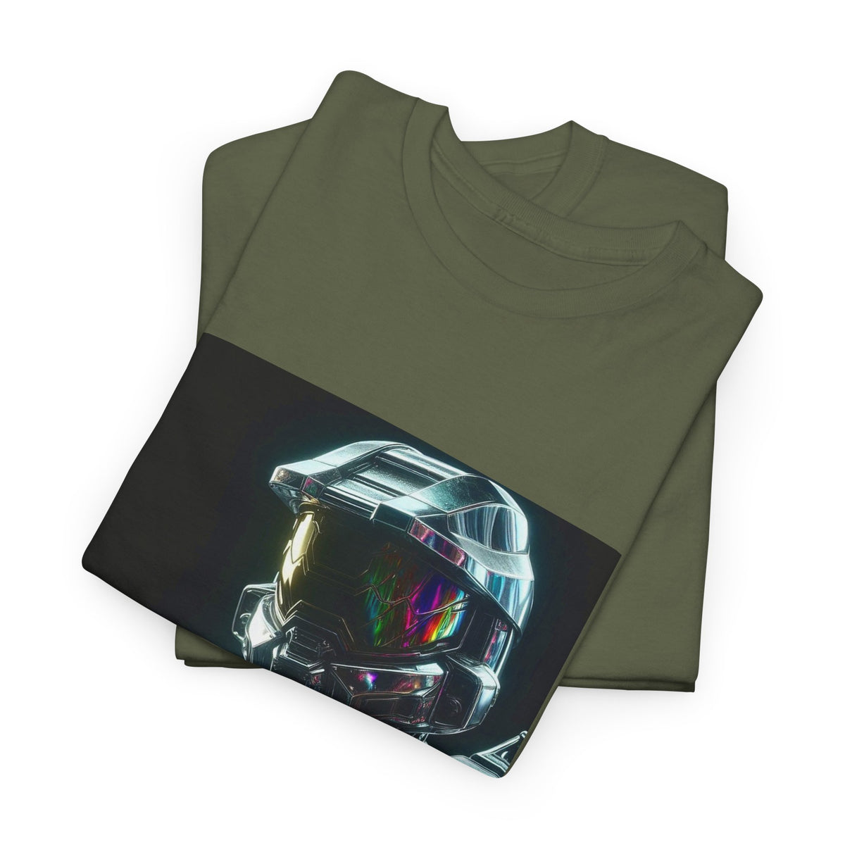 Chrome Cybernetic Commander With Rainbow Visor