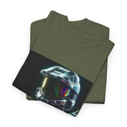 Chrome Cybernetic Commander With Rainbow Visor