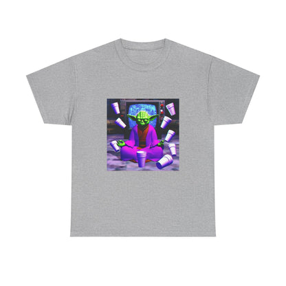 Meditating Master Yoda With Purple Cups Tee