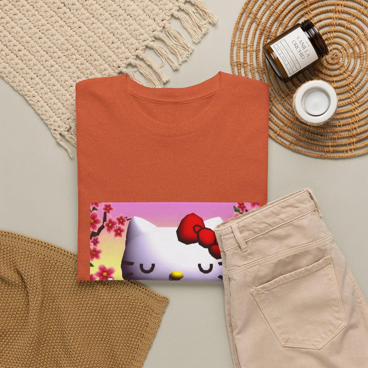 Kitty Meditating and Flipping Bird Tee
