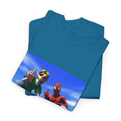 Link And Spider-Man Flipping The Bird