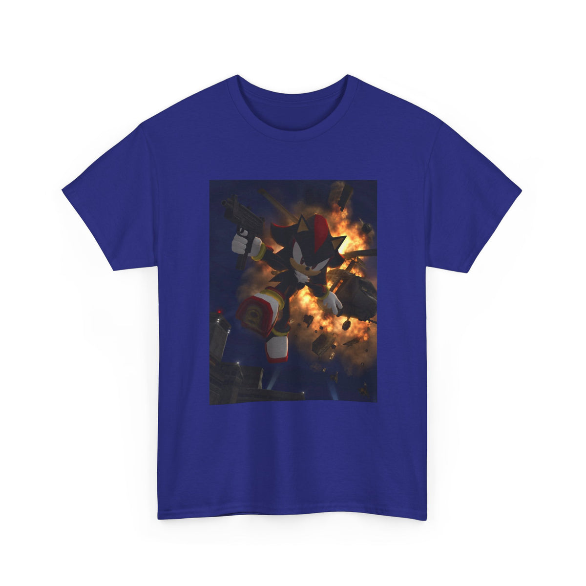 Shadow The Hedgehog With Uzi Amidst Explosion Tee