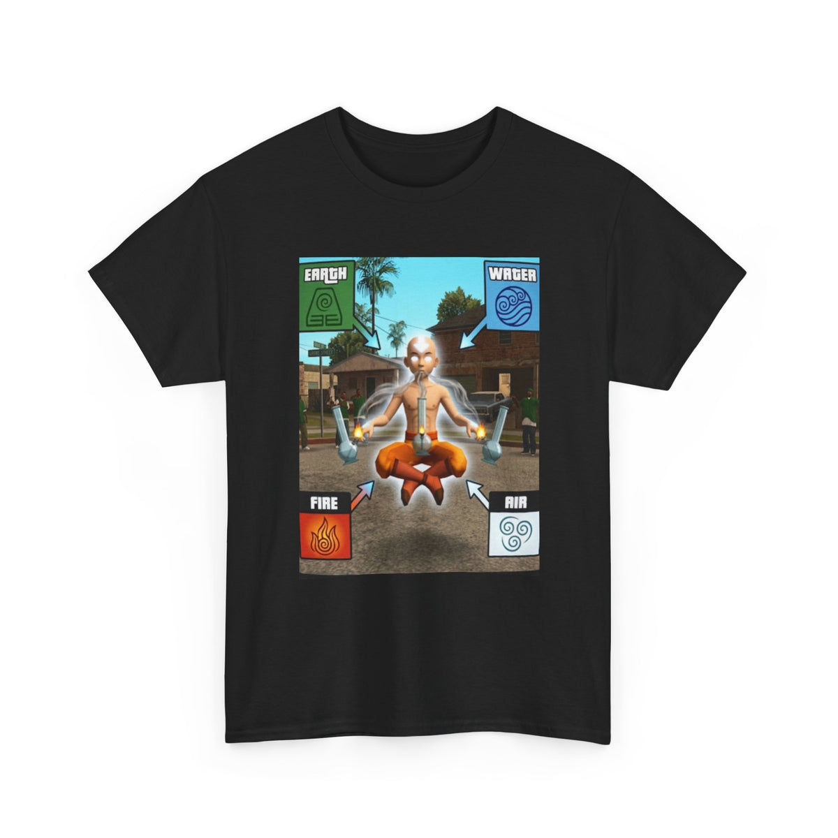 Avatar Aang Element Bending With Bongs Tee