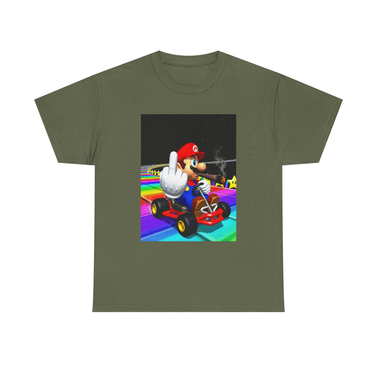 Mario Kart Smoking Blunt Middle Finger