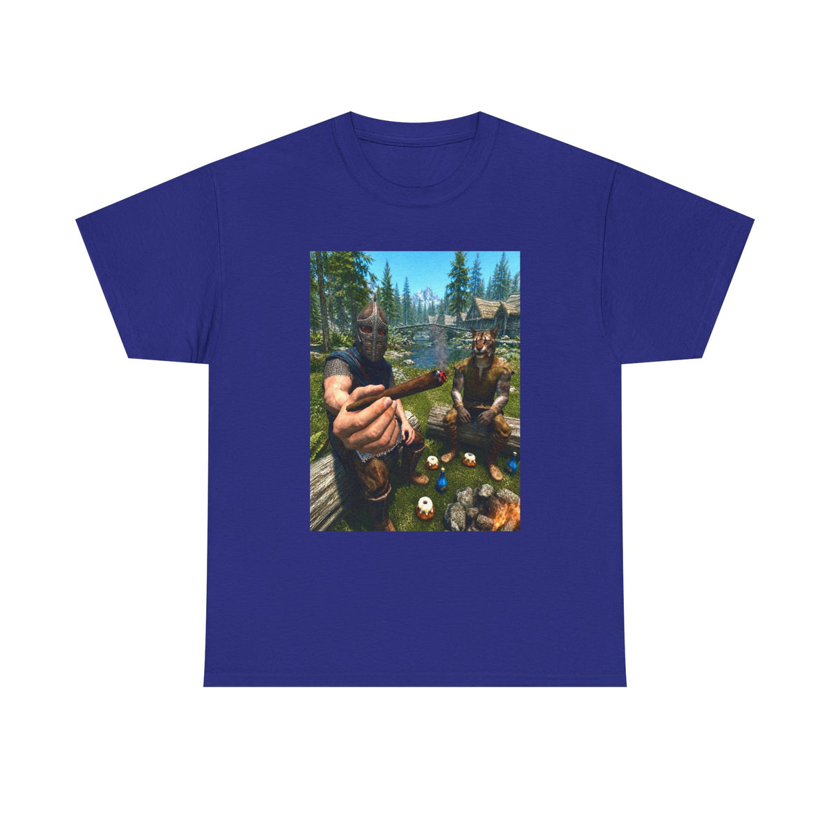 Dragonborn Khajiit Blazing In Skyrim Tee