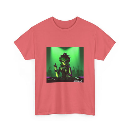 Edgy Green Princess DJ Flipping The Bird Tee