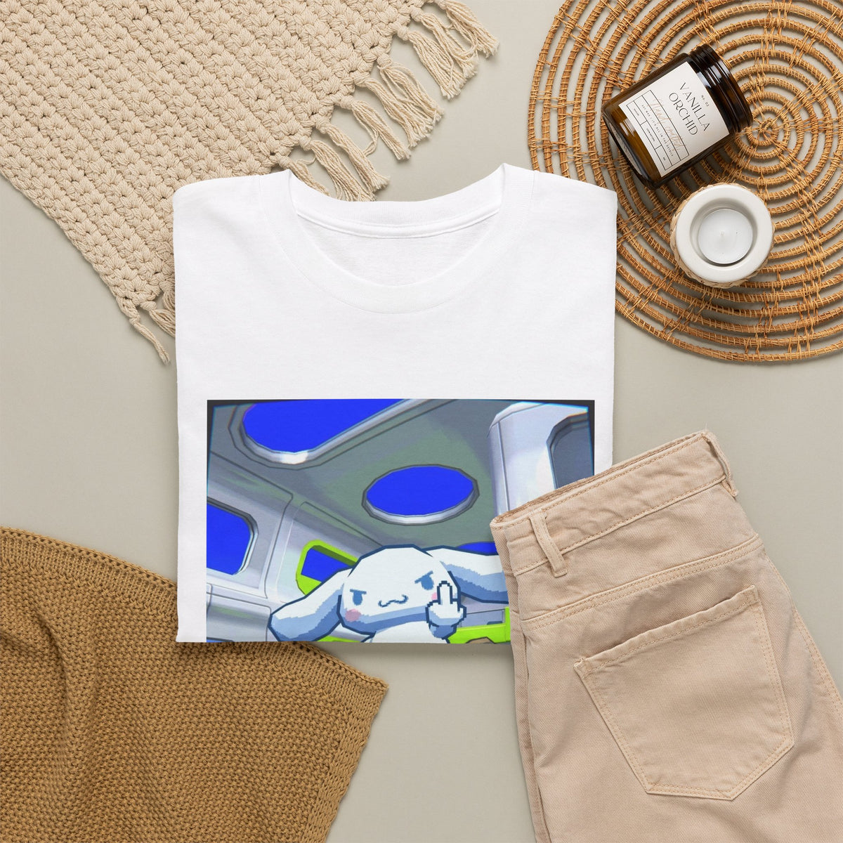 Cinnamoroll Skater Flipping Off Tee