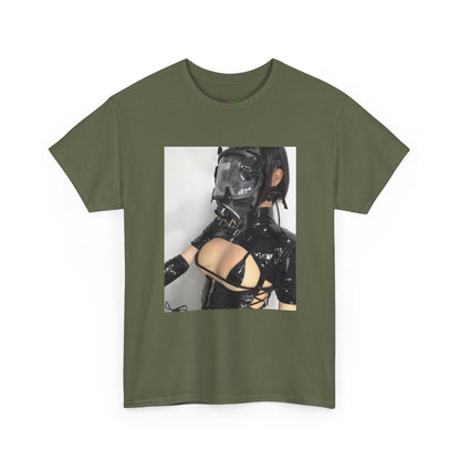 Figure Wearing Gas Mask Tee