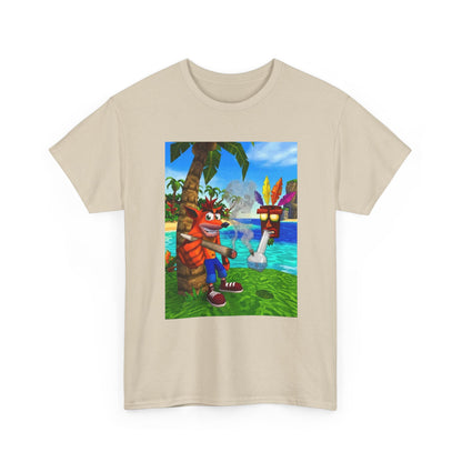 Crash Bandicoot Smoking With Aku Aku Tee