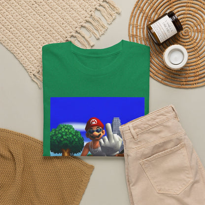Thug Mario Flipping The Bird Tee