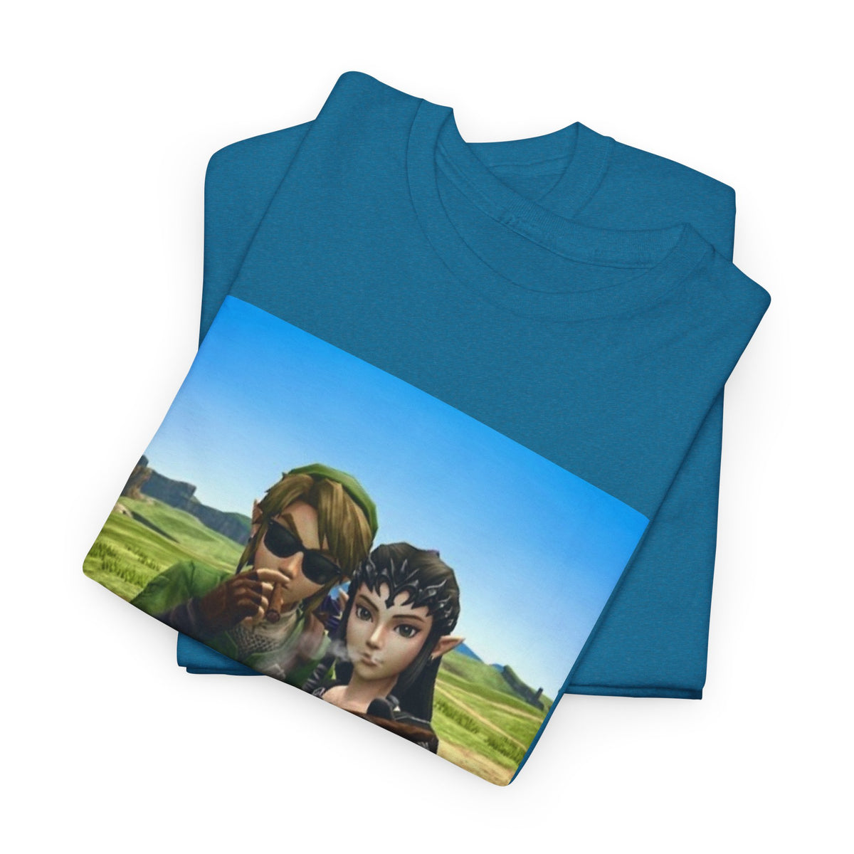Link And Zelda Smoking Cigars Tee