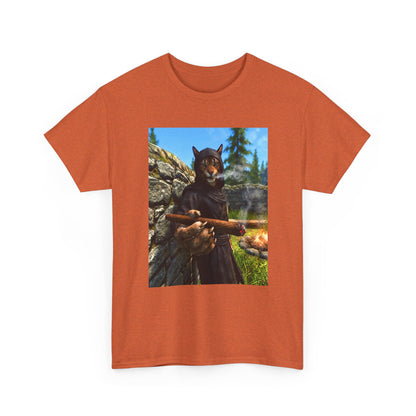 Khajiit Smoking Fat Cigar Campfire Tee
