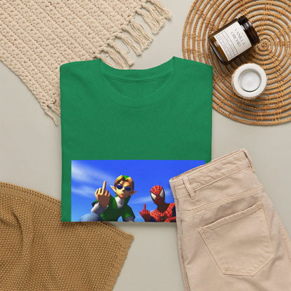 Link And Spider-Man Flipping The Bird
