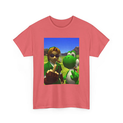 Link And Yoshi Smoking With Attitude Tee