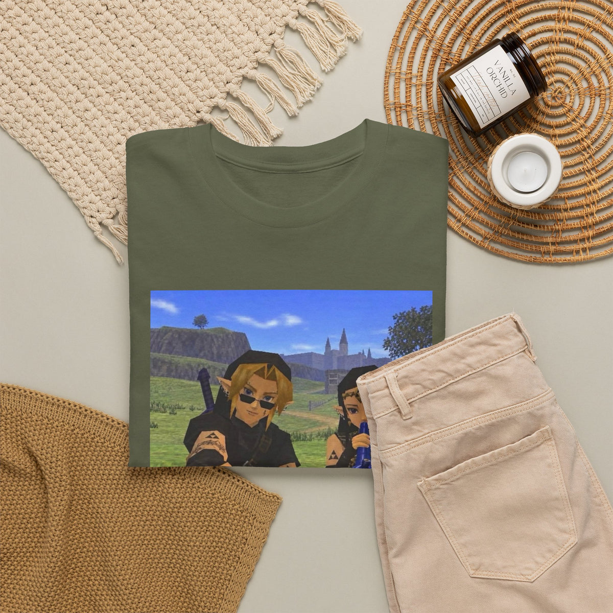 Dark Link And Dark Zelda Chilling Campfire Tee
