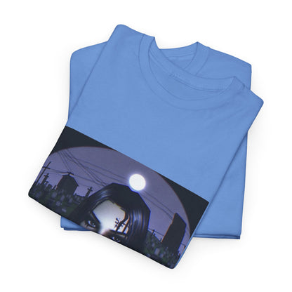 Goth Queen Smoking In Cemetery Moonlight Tee