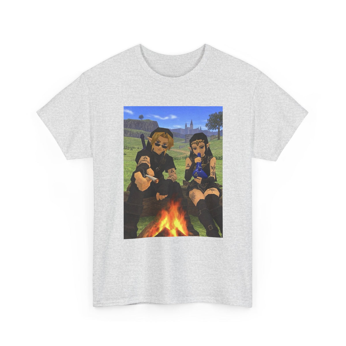 Dark Link And Dark Zelda Chilling Campfire Tee