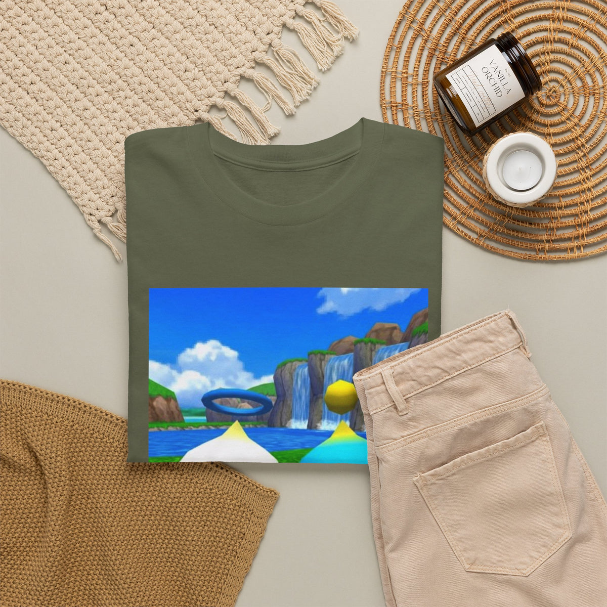 Chao Flipping Off On Green Hills Tee
