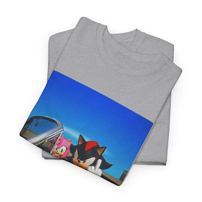 Shadow and Amy Flipping Off The World Tee