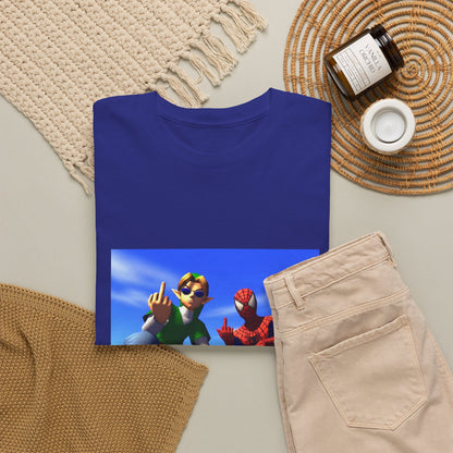 Link And Spider-Man Flipping The Bird
